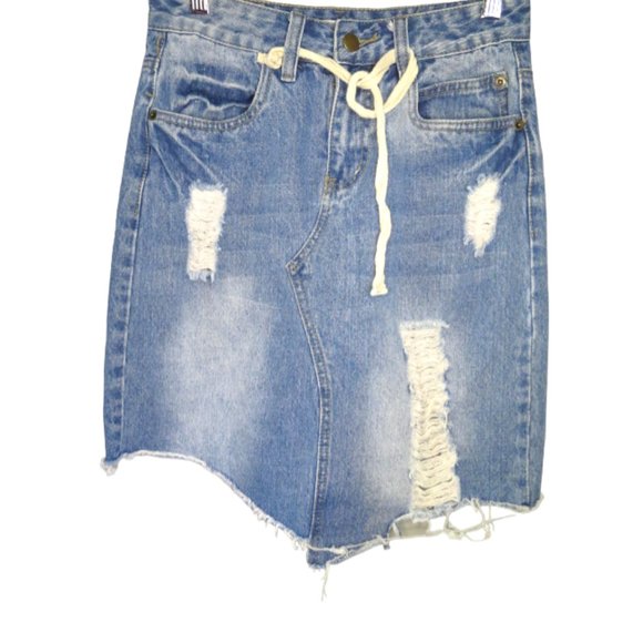 X TM JEANS Dresses & Skirts - X TM JEANS - distressed denim skirt - size med